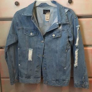 NWT Distressed jean jacket!